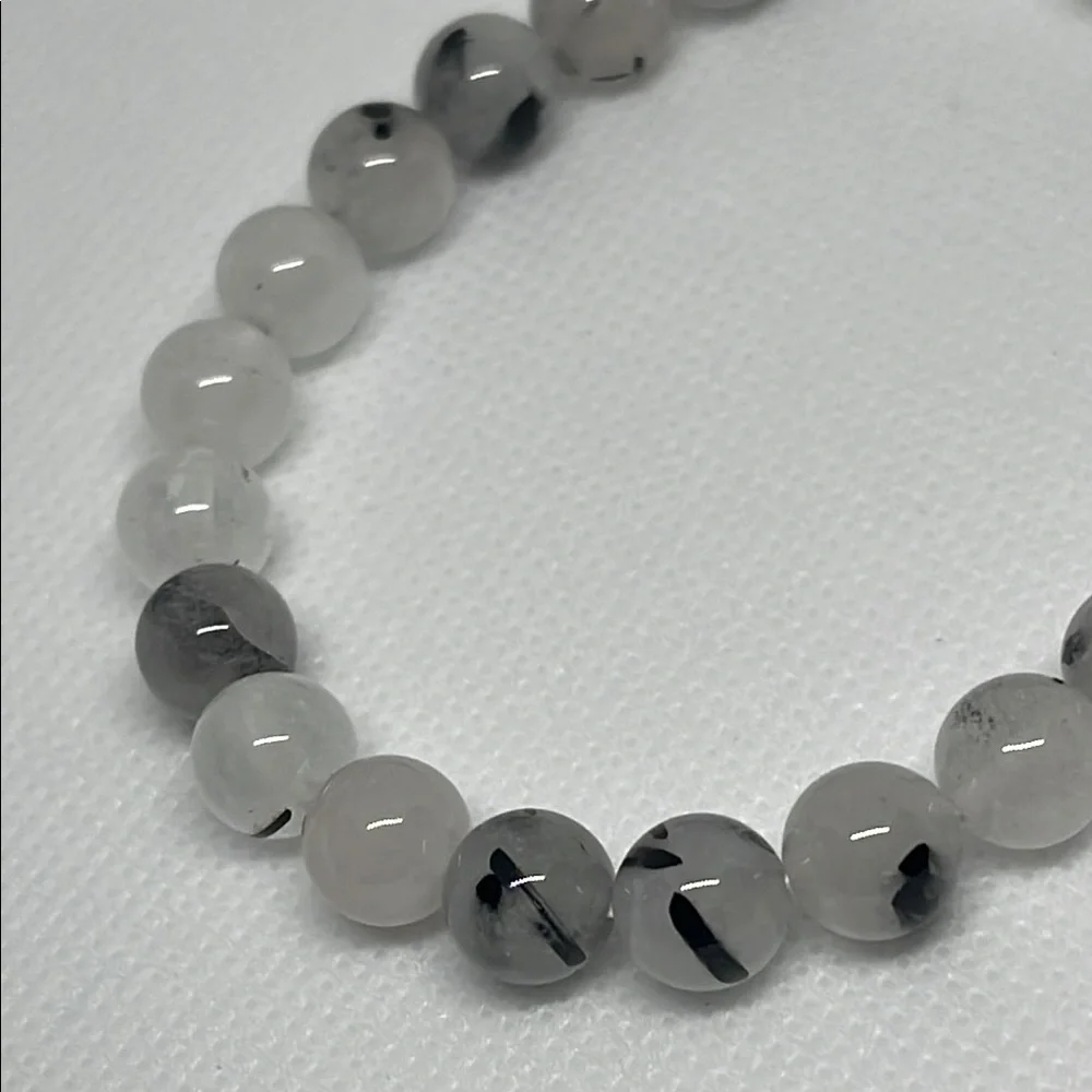 Beautiful stretchy Elegant Gray Beaded swirled Bracelet